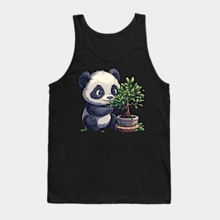 Panda as Japanese Bonsai Gardener - Panda Bear Japanese Tank Top